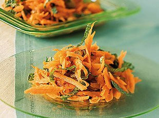 Carrot, Mint, and Golden Raisin Salad
